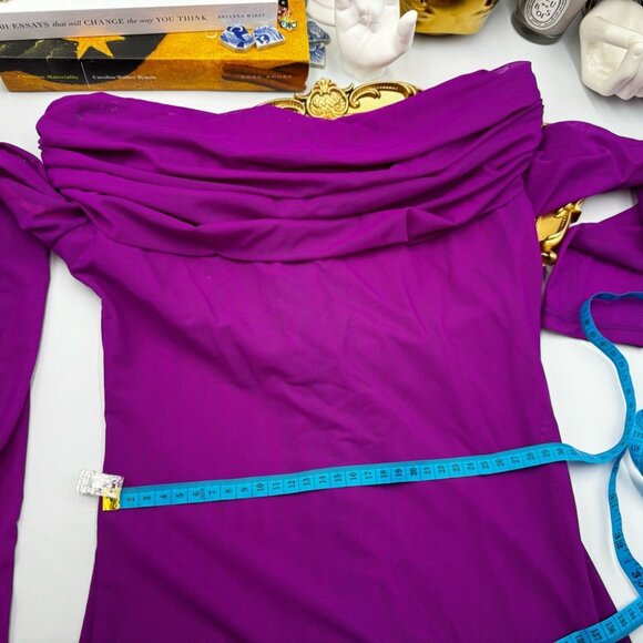 🆕 BRONX & BANCO 🧿 NWOT Monica Off-Shoulder Gown, Fuschia - Sz L - US 8 - Picture 16 of 16